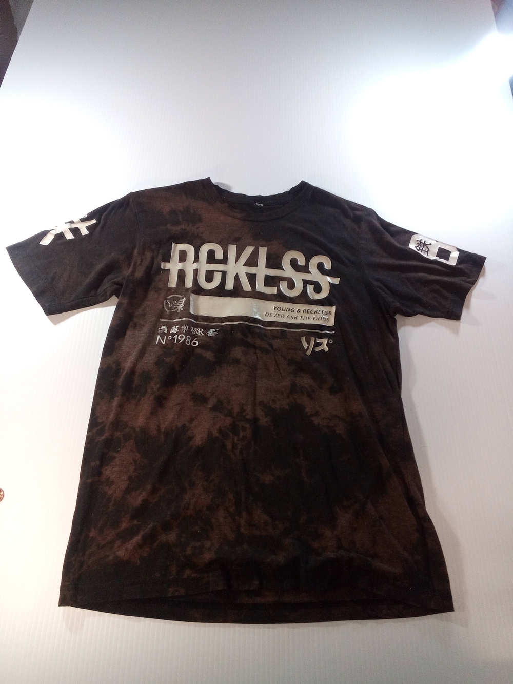 Young & Reckless Men's Black Graphic Logo Tee Short Sleeve Crew Neck M (Q-07)